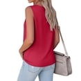 thumbnail image 4 of Casual Sleeveless Tank Tops for Women Summer Round Neck Soft Loose Fit Beach Vacation Tops Shirts, #02 Wine, XXL, 4 of 4