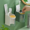 thumbnail image 3 of Soporte para cepillo de dientes para baño, taza magnética, soporte para pasta de dientes montado en la pared, drenaje, ahorro de espacio, 3 of 5