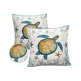 thumbnail image 2 of Outdoor Throw Pillow Cover Marine Sea Turtle and Starfish Waterproof Cushion Covers 2 Pack Seaweed Conch and Rudder Pillow Cases Home Decoration for Patio Garden Couch Sofa, 2 of 7