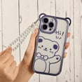 thumbnail image 3 of iPhone 12 Pro Max Bear Case, Clear Cute Sparkle Transparent Soft TPU Stylish Plating Pattern Luxury Case Cover with Lovely Strap Bracelet Chain Women Girls Case for iPhone 12 Pro Max-Purple, 3 of 15