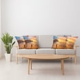 thumbnail image 4 of Ambesonne Nature Throw Pillow Cover 4 Pack, Sunset Seashore Coast, 18", Brown Yellow, 4 of 7