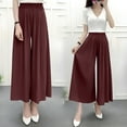 thumbnail image 5 of HomeGardon Womens Wide Leg Pants,Pants for Women Loose Large Size Chiffon Casual Pants Versatile Pants Nine-point Pants, 5 of 7