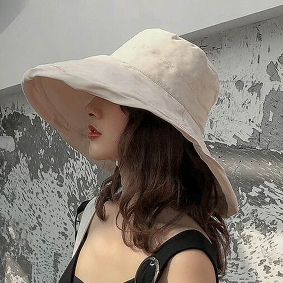Fewfanhot Women’s Foldable Solid Color SunHat, Wide Brim Bucket Hat for Easy Packing, Travel, Beach and Outdoor Sun Protection