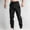 Black, variant on Men's Joggers Sweatpants Fashion Trend Loose Cotton Sports Pants Casual Beam Feet Trouser Drawstring Elastic Waist Cargo Pants With Multi-pocket