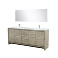 thumbnail image 2 of Lafarre 80 in W Rustic Acacia Double Vanity, Cultured Marble Top, Faucet Set & 70" Mirror, 2 of 6
