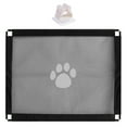 thumbnail image 2 of Flmtop Puppy Gate Dog Paw Pattern Isolation ABS Pet Safety Fence Mesh for Home Black, 2 of 9