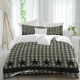 thumbnail image 2 of Sage Green Black Plaid Duvet Cover Set, Vintage Star Buffalo Check Rustic Soft Duvet Cover Queen Size Bedding Set 4 Pieces, 1 Quiltcover and 2 Pillowcases with Zipper, 1 Bed Sheet for All Seasons, 2 of 9