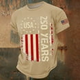 thumbnail image 2 of 250 Anniversary Usa Shirt Men's Shirts Short Sleeve 250 Years American Flag 250th Anniversary Usa T-Shirt Crew Neck Loose Fit America Pullover Tops, 2 of 6