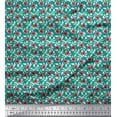 thumbnail image 1 of Soimoi Rayon Fabric Leaves & Poppy Floral Print Fabric by the Yard 42 Inch Wide, 1 of 3