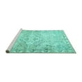 thumbnail image 2 of Ahgly Company Machine Washable Indoor Rectangle Persian Turquoise Blue Traditional Area Rugs, 4' x 6', 2 of 4