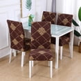 thumbnail image 6 of Dining Room Chair Covers Set of 6, Stretch Parsons Chair Slipcovers Removable Washable Spandex Printed Chair Seat Protector Cover for Hotel, Office, Ceremony, Banquet, Wedding Party (Brown/Gold), 6 of 6