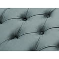 thumbnail image 5 of Inspired Home Brigitte Velvet X-Leg Bench Button Tufted Silver Nailhead Trim, Slate Blue, 5 of 7