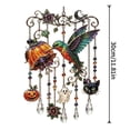 thumbnail image 2 of Halloween Crystal Wind Chime, Stained Glass Style Ghost and Witch Hanging Suncatcher, Acrylic Window Decoration for Fall Porch, Garden, and Outdoor Display, 2 of 9