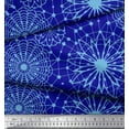 thumbnail image 2 of Soimoi Blue Modal Satin Fabric Artistic Geometric Decor Fabric Printed Yard 42 Inch Wide, 2 of 5