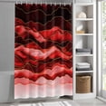 thumbnail image 3 of Abstract Beach Wace Fabric Shower Curtain Geometric Red Black Washable Shower Curtains for Bathroom, Waterproof Bath Curtain with Hooks Home Decor 72x84in, 3 of 8