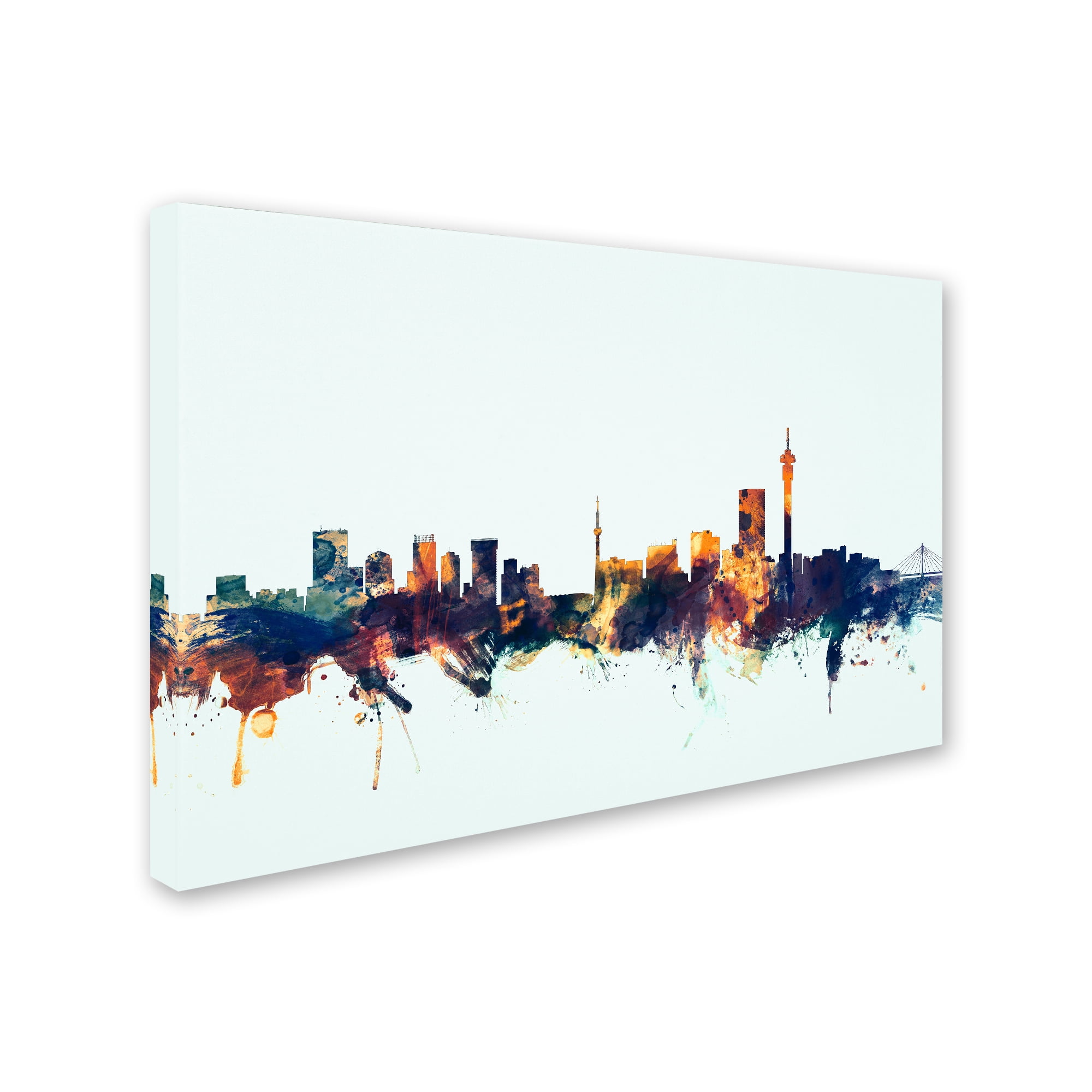 Trademark Fine Art "Johannesburg Skyline Blue" Canvas Art by Michael Tompsett