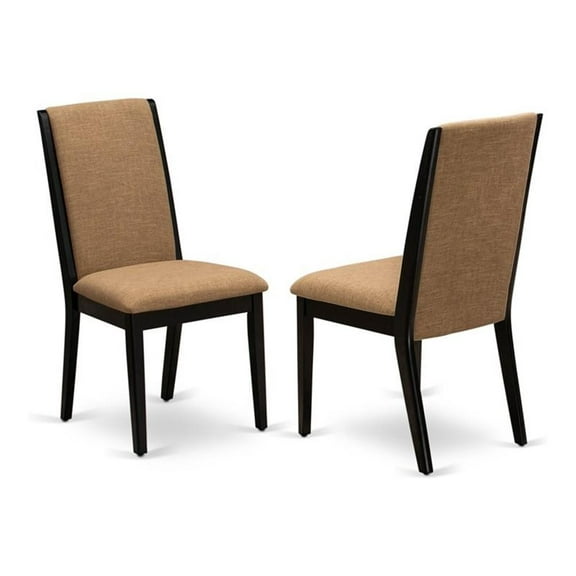 Atlin Designs 39" Fabric Dining Chairs in Black/Brown (Set of 2)