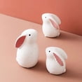 thumbnail image 1 of Decoración de escritorio de conejo de cerámica – Figurita blanca hecha a mano 4,72 pulgadas • Bordes redondeados • Esmalte de acuarela • Decoración de mesa de boda Obsequio, 1 of 6