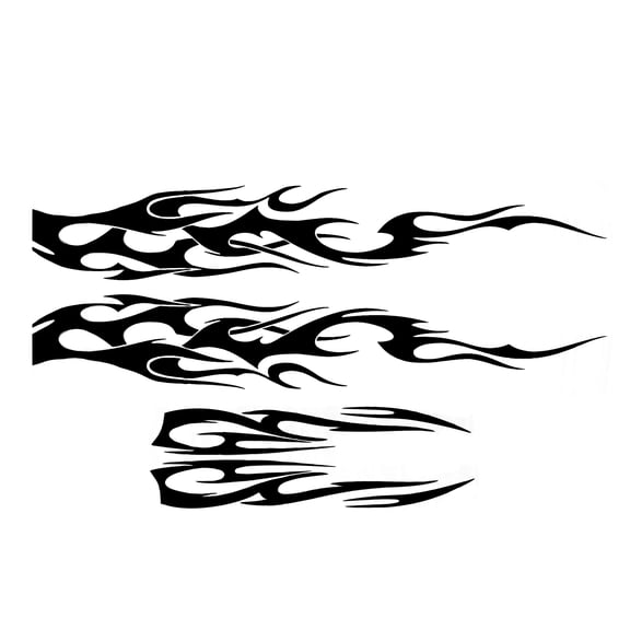 Unique Bargains Large Flame Small Flame Pattern Car Bumper Sticker Decal Waterproof Black Motorbike Window Laptops Suitcase Scratch Blocking Sticker 150x25cm 25x12cm