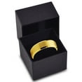 thumbnail image 4 of Charming Jewelers Tungsten Wedding Band Ring 8mm for Men Women Comfort Fit 18K Yellow Gold Plated Beveled Edge Brushed Polished Lifetime Guarantee Size 9.5, 4 of 5