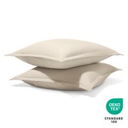 Bare Home Pillow Sham Set - Premium 1800 Collection - Double Brushed - Euro, Sand