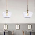 thumbnail image 4 of LamQee 11.8 in. W x 10.4 in. H 1-Light Clear Glass Champagne Gold Pendant Light with Shade, 4 of 5