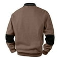 thumbnail image 4 of QHRMKOG Polo Long Sleeve Shirts for Men Comfort Color Block Golf Shirts Relaxed Fit Collared Golf Tshirts Fashion Pullover Top Brown M, 4 of 4
