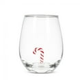 thumbnail image 1 of Set of 2 Candy Cane In The Base Of A Stemless Wine Glass, 1 of 1