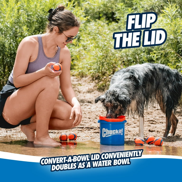 Chuckit! Ultra Ball 8-Pack with Cleaning Bucket, Medium photo 7