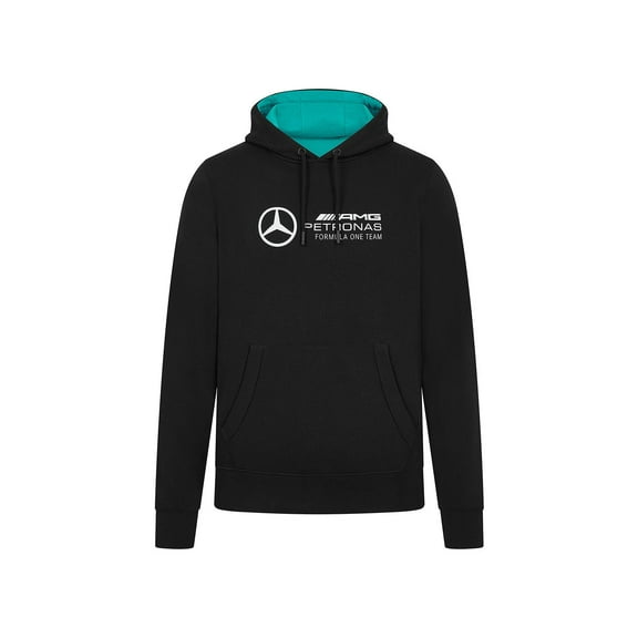 Mercedes Amg Petronas F1 Mens Logo Black Hoodie 2024