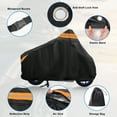 thumbnail image 3 of Cubierta de motocicleta de 75.98" Longitud, cubierta de motorbike impermeable para protección exterior contra lluvia, polvo y sol, color negro, 3 of 7
