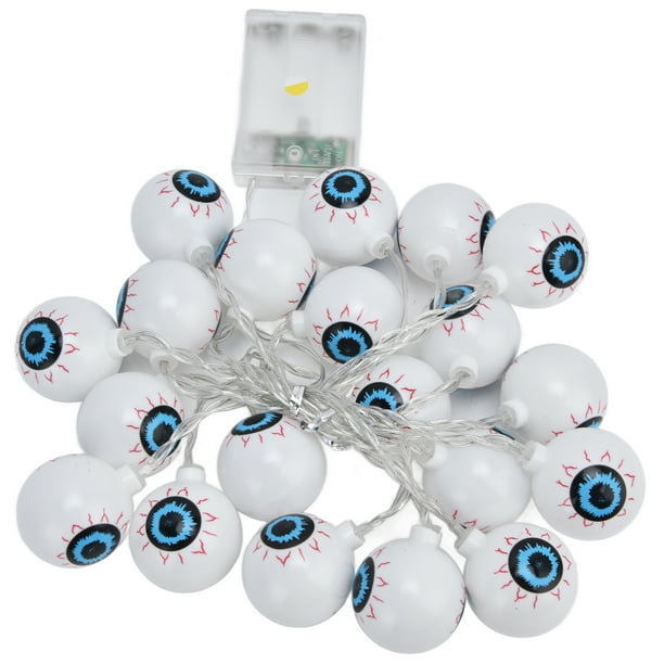 Cadena de luces LED de 20 pies para Halloween, con forma de globo ocular fantasma, para dormitorio, Navidad, decoración de festivales.