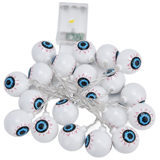 Cadena de luces LED de 20 pies para Halloween, con forma de globo ocular fantasma, para dormitorio, Navidad, decoración de festivales.