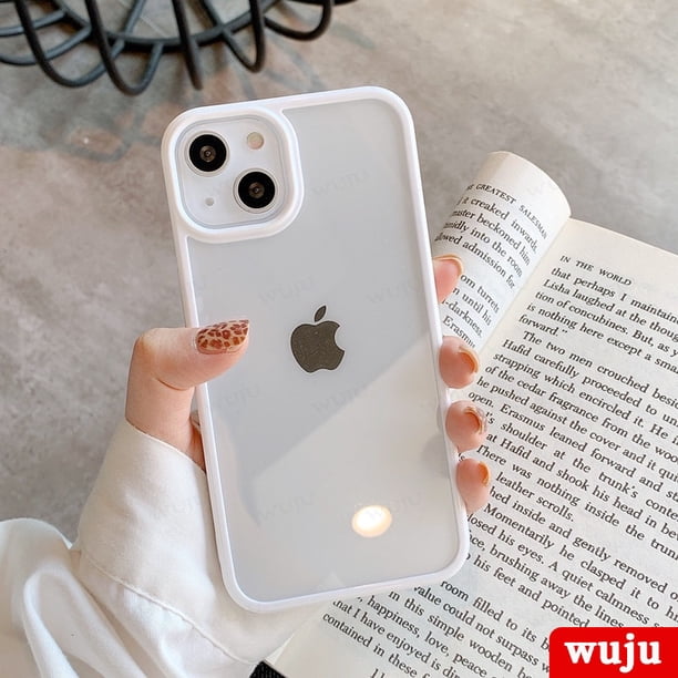 WUJU Candy Transparente Acrílico A Prueba De Golpes Caso Del Teléfono Compatible Para iPhone 11 12 13 Pro Max XR X XS 7 8 Plus SE 2 Ultra-Delgado Suave Cubierta Trasera