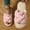 Pink, variant on Womens Fuzzy Open Toe Cross Band Slide Slippers House Shoes Coffee,Size 5.5-6