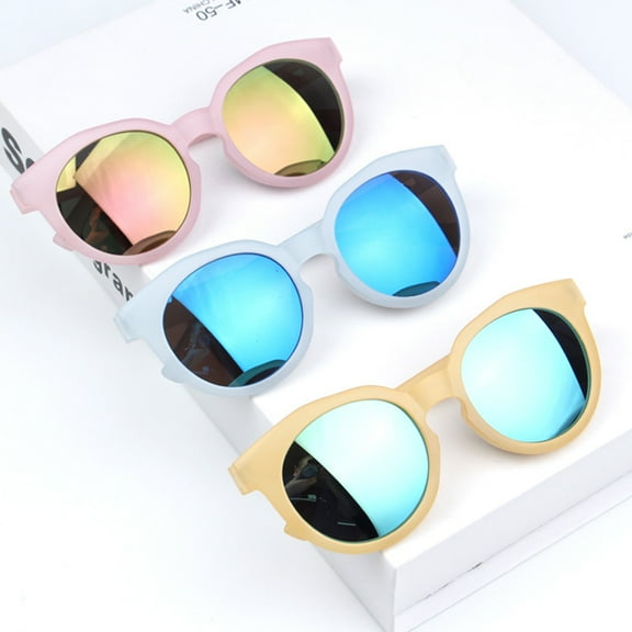 Bueautybox Kids Sunglasses Baby Toddler Cute Frosted Multicolor Reflective Anti-UV Sunglasses Glasses Gift Toddler Shades for Boys Girls