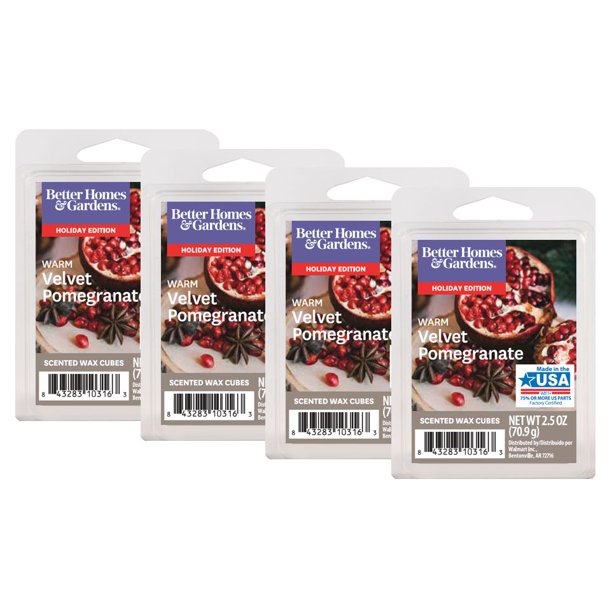 Warm Velvet Pomegranate Scented Wax Melts, Better Homes & Gardens, 2.5