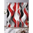 thumbnail image 3 of Sheer Curtains 84 Inches Long, Red Black Grey Light Filtering Window Curtains for Living Room/Bedroom, Moire Modern Artwork Abstract Rod Pocket Voile Sheer Curtain Drapes, 52"W x 84"L, 2 Panels, 3 of 8
