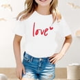 thumbnail image 2 of JAJAHO Boys Girls Graphic T Shirts For Kids Love Letter Printed Casual Short Sleeve Crewneck Relaxed Fit Tees 2-13 Years Valentine's Day Cute Tops, 2 of 4
