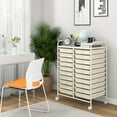 thumbnail image 4 of Gymax 20 Drawers Rolling Storage Cart Art Craft Organizer on Wheels Multipurpose White, 4 of 10