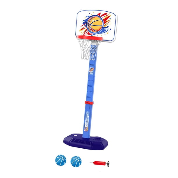 Juego de aro y pelota de baloncesto para niños con bomba de aire ajustable para competición infantil Azul