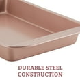 thumbnail image 2 of Farberware Nonstick Bakeware Loaf Pan, 9-Inch x 5-Inch, Rose Gold, 2 of 7