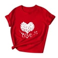 thumbnail image 1 of Penkiiy T-Shirts de la Saint-Valentin pour Femmes, T-Shirts Graphiques Imprimés, Mignons avec Cœur d'Amour, T-Shirts Décontractés à Manches Courtes, m Rouge, 1 of 7