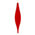 thumbnail image 1 of Vickerman M182003 13 in. Red Flocked Shuttle Ornament  3 per Bag, 1 of 1