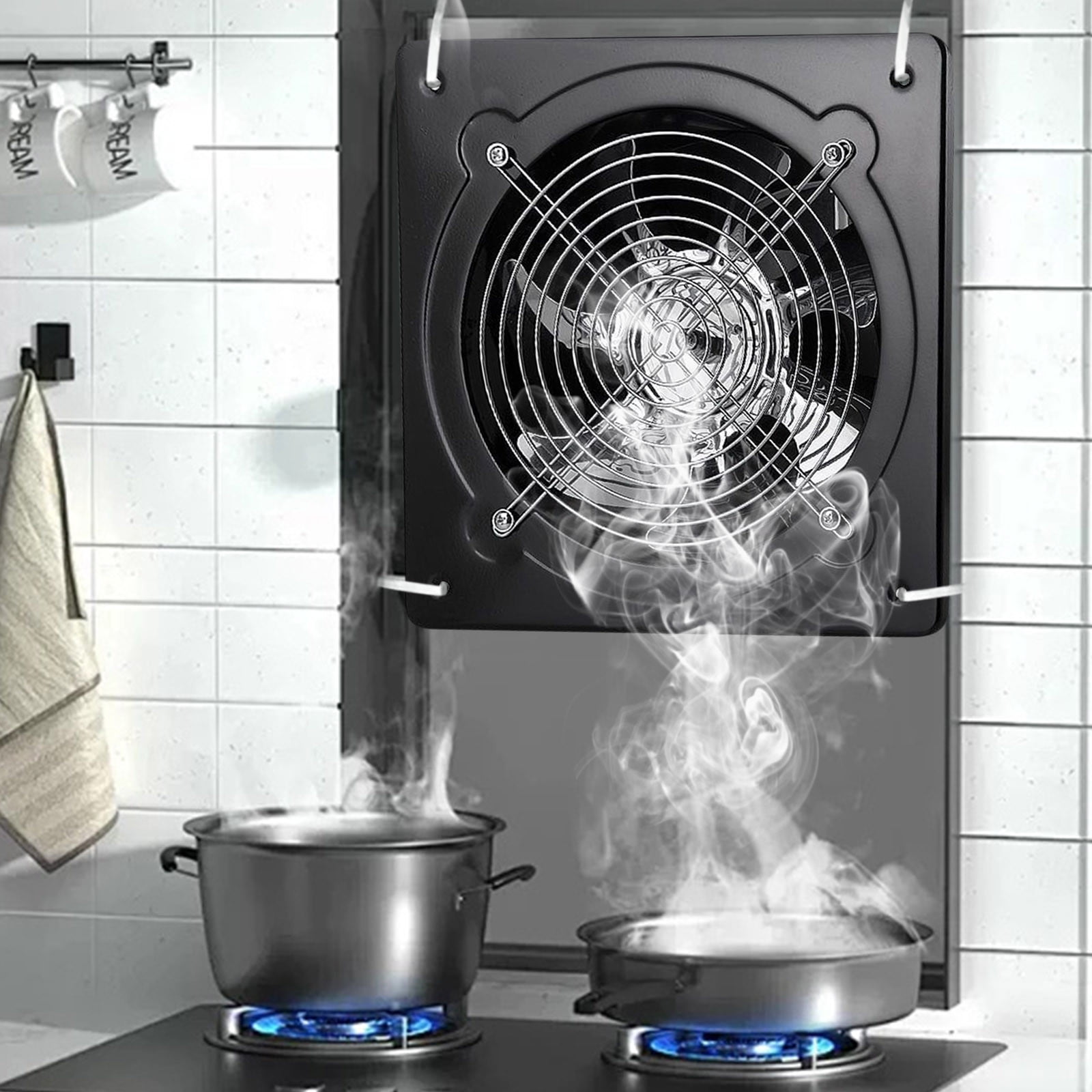 NIUBWJL Kitchen Oil Fume Ventilation Fan Silent Exhaust Fan Bathroom Window Mounted Powerful Exhaust Fan