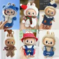 thumbnail image 4 of Mini ropa de muñeca de peluche, accesorios para la Corea, Labubu V1 V2, ídolo, fiesta sentada, suéter a rayas rosas y blancas, 4 of 5