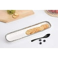 thumbnail image 6 of Pampa Bay Porcelain Cracker Cheese and Charcuterie Tray, 1.5"L x 3.5"W x 14"H, White and Silver, 6 of 6