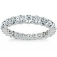 thumbnail image 4 of Pompeii Diamond Eternity Ring 2 Carat Womens Stackable Wedding Band 14K White Gold, 4 of 4