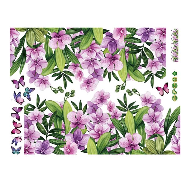 Pegatinas de pared de inyección de tinta, pegatinas de pared de flores y plantas, pintura de pared de fondo para el hogar, decoración del hogar, ventana de vidrio, puerta, armario, pegatina Wmkox8yii HKAHFKAH1652