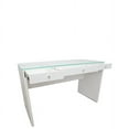 thumbnail image 5 of Impressions Vanity Slaystation Plus 2.0 Vanity Table, Makeup Organizer Desk with Glass Tabletop and 3 Soft Close Knobed Drawers (Classic White), 5 of 7